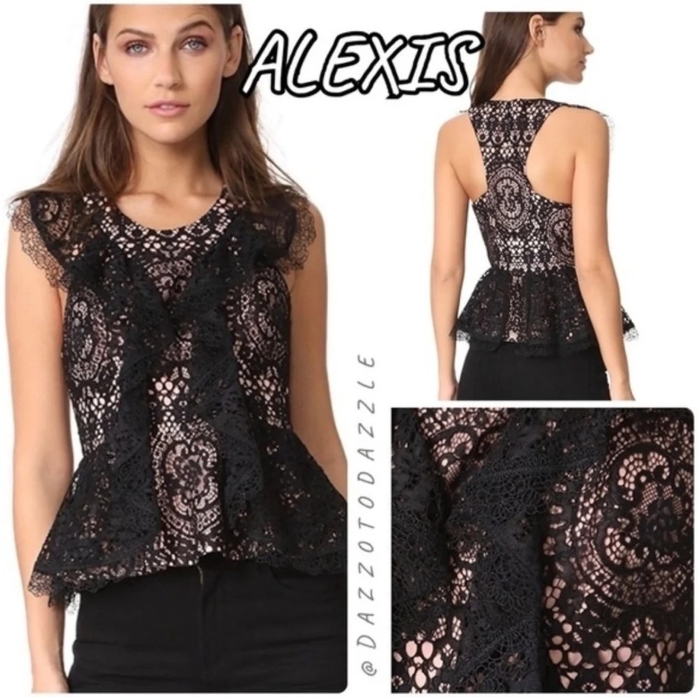 Alexis Black Lace Women's Top size small new - Picture 2 of 6